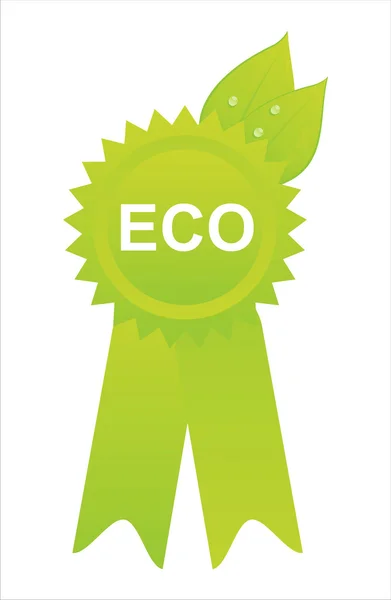 Green eco label — Stock Vector