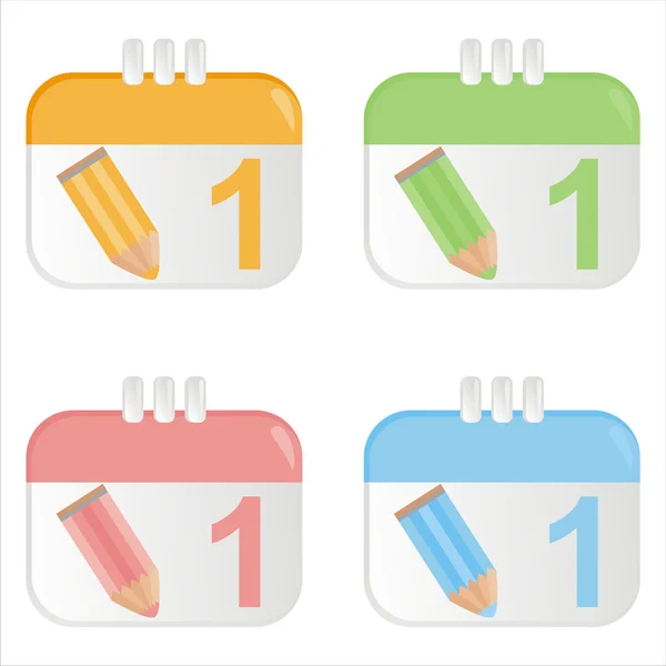 School calendar icons — Stock Vector