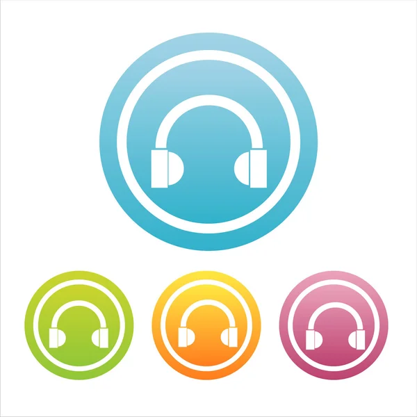 Signes d'écouteurs colorés — Image vectorielle