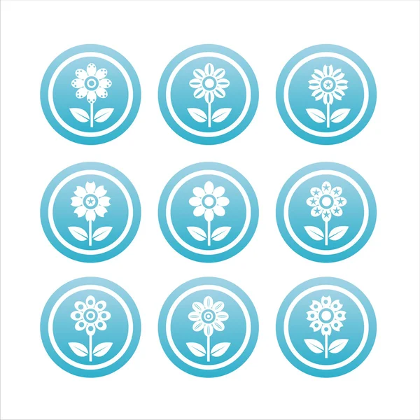 Blue flower signs — Stock Vector