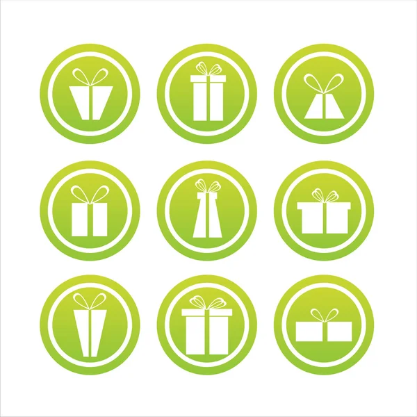 Señales de regalo verde — Vector de stock