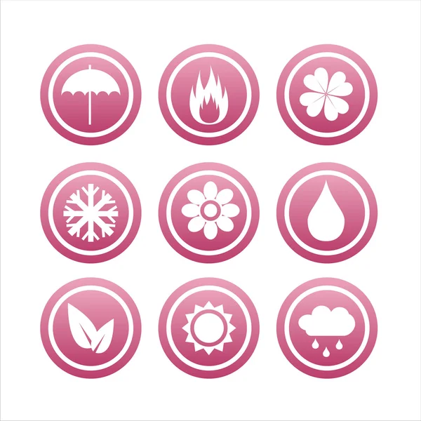 Pink nature signs — Stock Vector