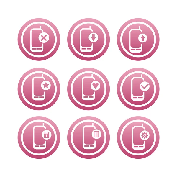 Panneaux de téléphone mobile rose — Image vectorielle