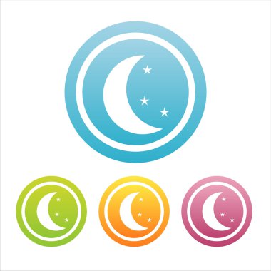 Colorful moon signs clipart