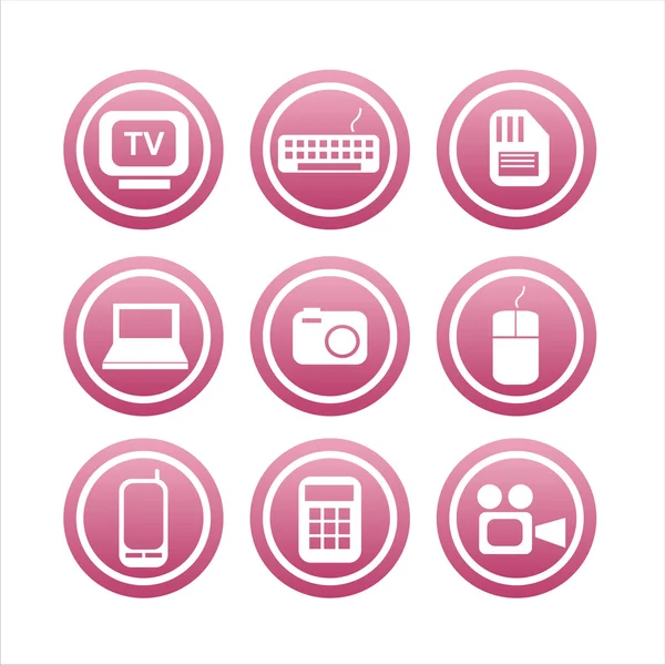 Pink technology signs — Stock Vector