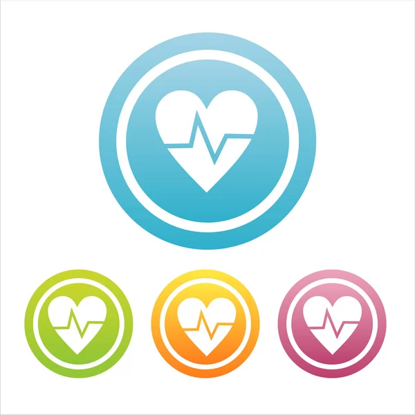 Signos de corazones médicos coloridos — Vector de stock