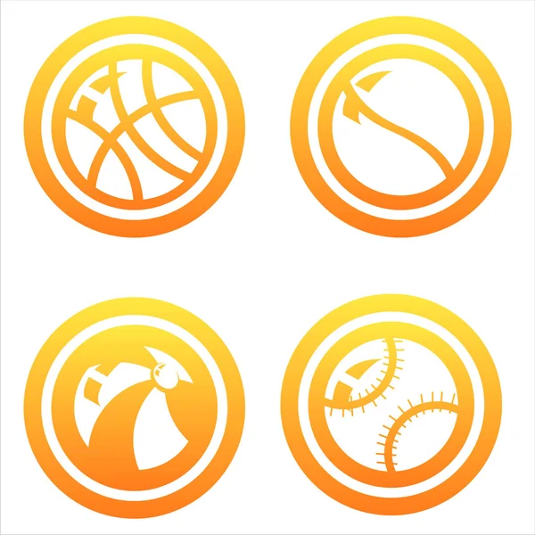 stock vector Orange balls signs