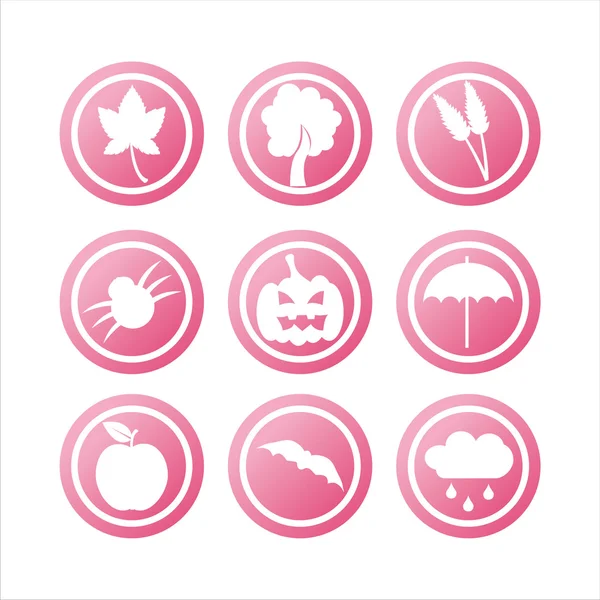 Pink autumn signs — Stock Vector