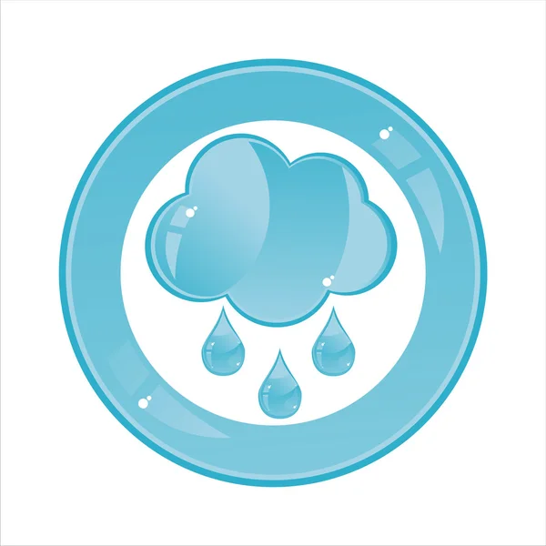 Przycisk deszczowa chmura — Wektor stockowy