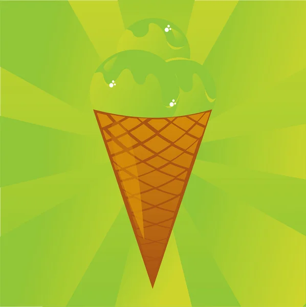 Green ice-cream background — Stok Vektör