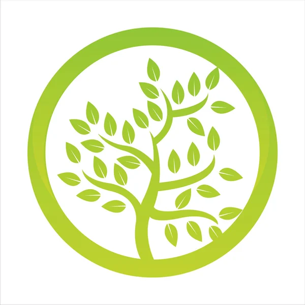 Green tree button — Stock Vector