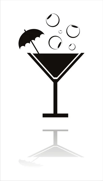 Icona cocktail nero — Vettoriale Stock