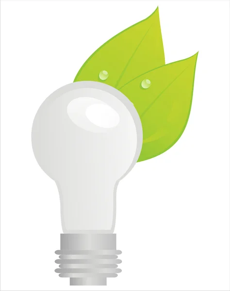 Экологическая лампа с листьями — стоковый вектор