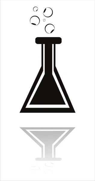 Svart kemiska flaska ikonen — Stock vektor