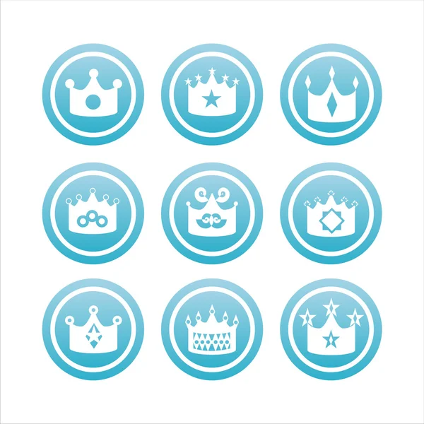 Blue crown signs — Stock Vector