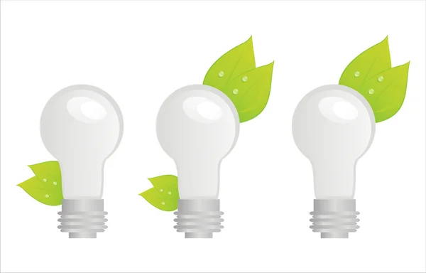 Iconos lámparas ecológicas — Vector de stock