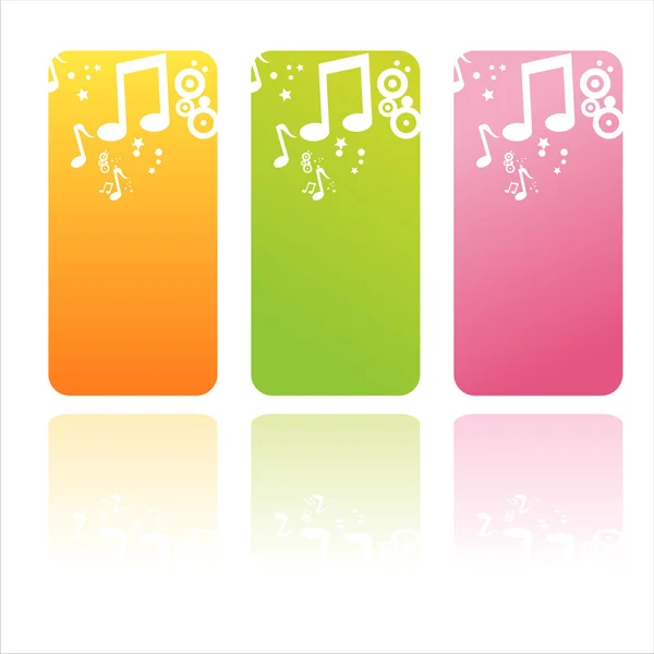 Bannières musicales colorées — Image vectorielle