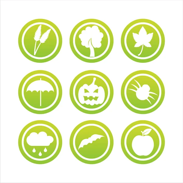 Segni verdi di autunno — Vettoriale Stock