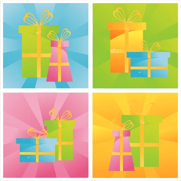 Milieux cadeaux colorés — Image vectorielle