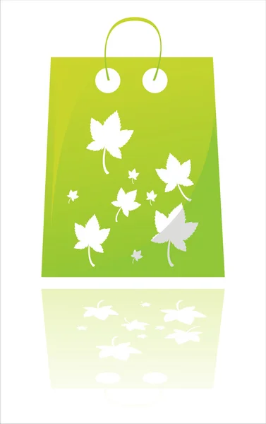 绿色秋季购物袋 — 图库矢量图片