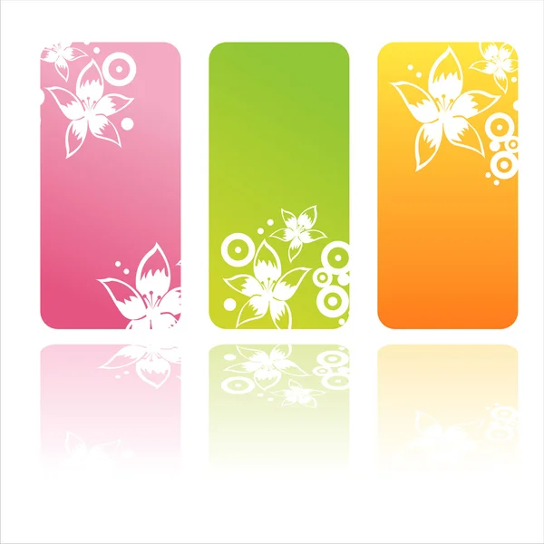 Kleurrijke bloemen banners — Stockvector