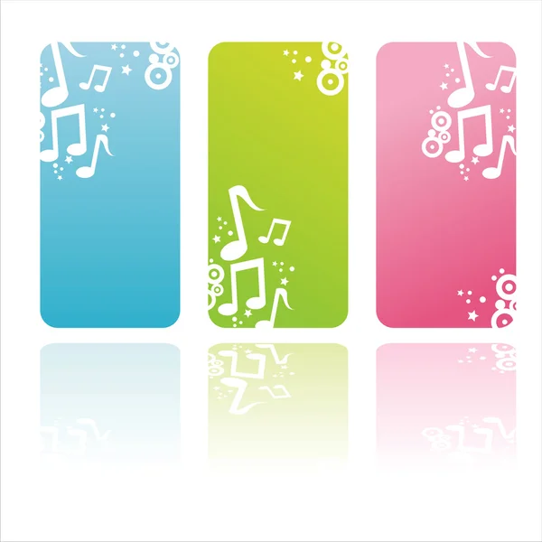 Colorful musical banners — Stock Vector