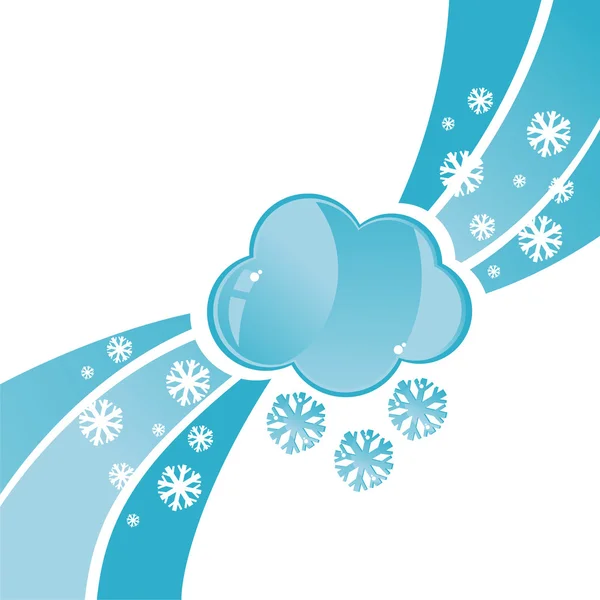 Σύννεφο με νιφάδες χιονιού φόντο — Διανυσματικό Αρχείο