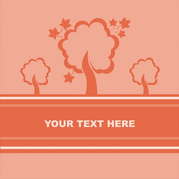 Cartão de árvores de outono — Vetor de Stock