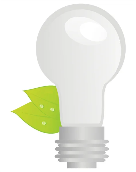 Ökologische Lampe mit Blättern — Stockvektor