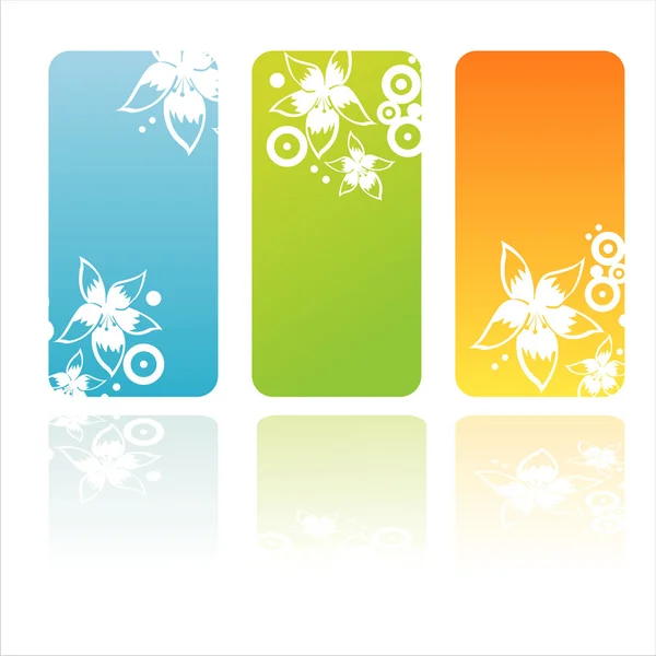Bannières florales colorées — Image vectorielle