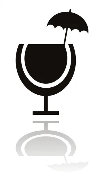 Cocktail avec icône parapluie — Image vectorielle