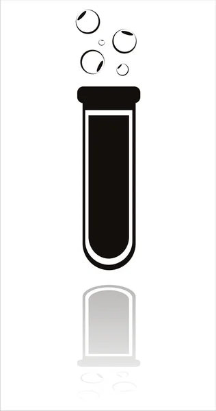 Icono de botella química negra — Vector de stock