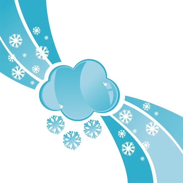 Nuage avec fond de flocons de neige — Image vectorielle