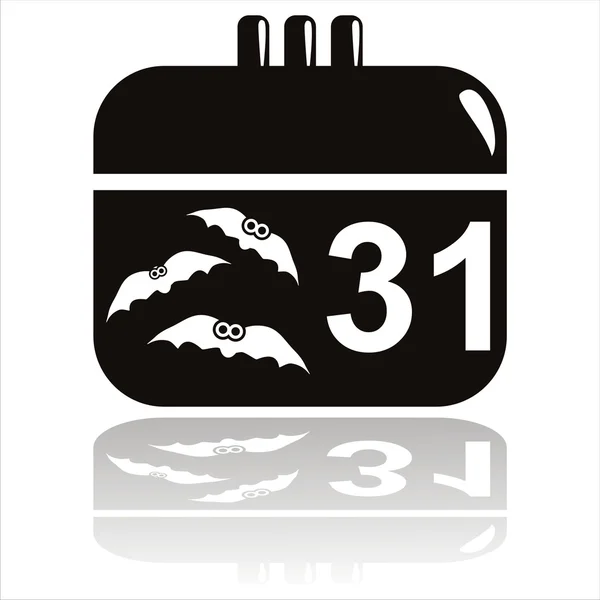 Het pictogram van de kalender van Halloween — Stockvector