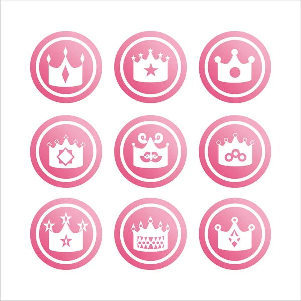 Pink crown signs — Stock Vector