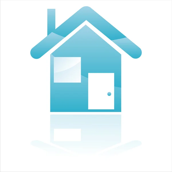 蓝色房子图标 — 图库矢量图片