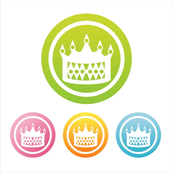 王冠のカラフルな標識 — ストックベクタ