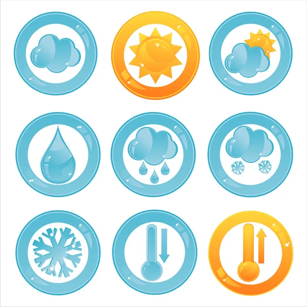 Glossy weather signs — Stock Vector