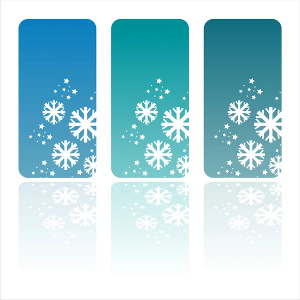 Bandeiras de inverno com flocos de neve — Vetor de Stock