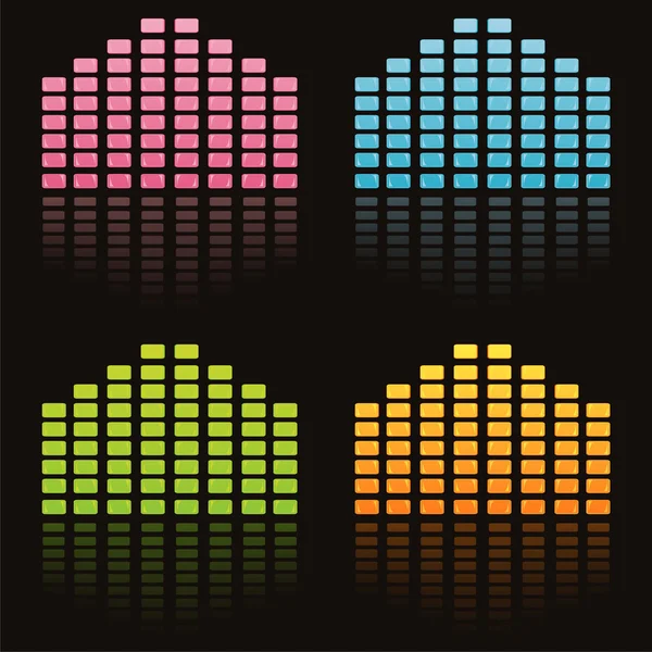 Ecualizadores musicales coloridos — Vector de stock