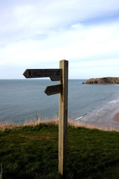 Coastal path sign post — Stock Photo, Image