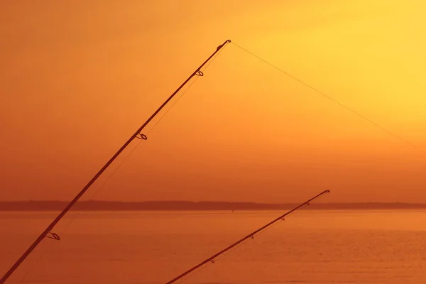 Fishing at dusk — Stock Photo, Image