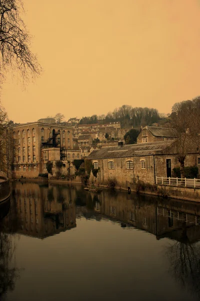 Edifici lungo il fiume a Bradford upon Avon — Foto Stock