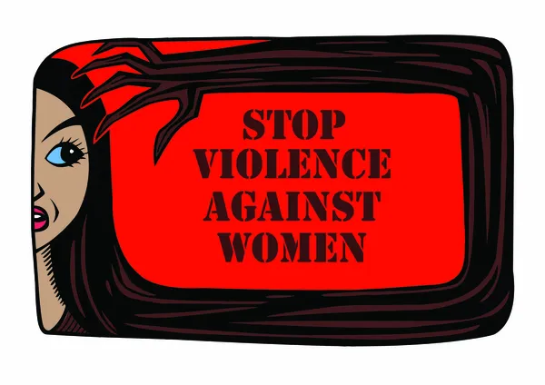 Остановить насилие в отношении женщин это раковина — стоковое фото