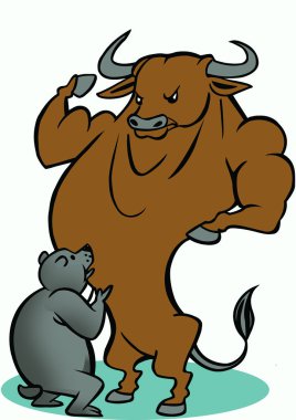 Bull and bear clipart