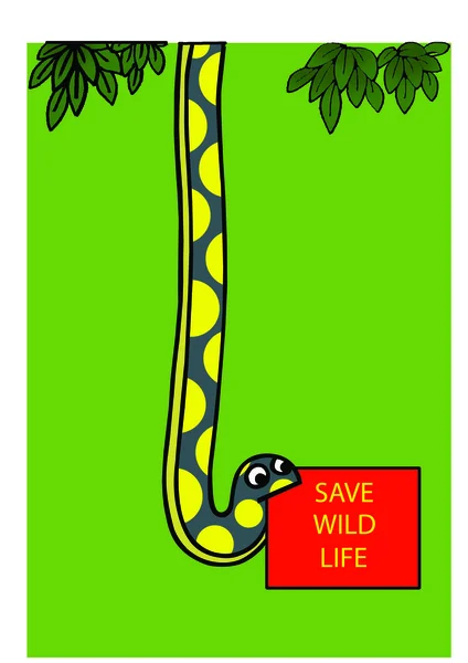 En slange hang på atree og vise et bræt - Stock-foto
