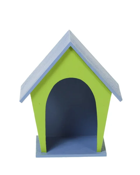 Miniaturowe jednostki psa drewniany dom Obrazek Stockowy