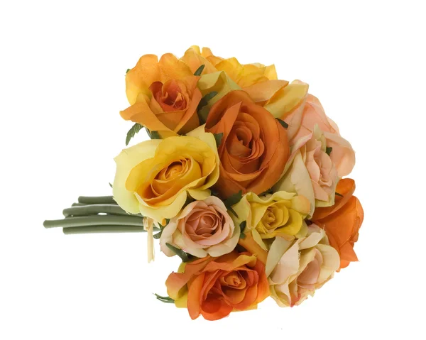 Sárga, rózsaszín és narancssárga Rózsa csokor virág — Stock Fotó