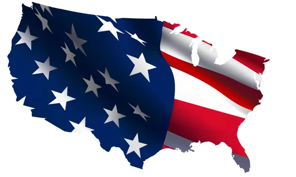 USA kaart usa vlag — Stockvector