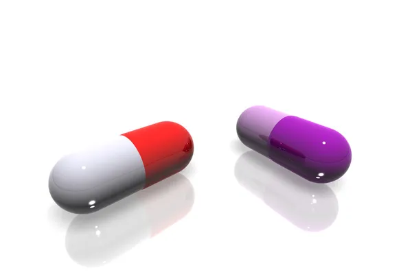 Roze rood pillen renderen — Stockfoto